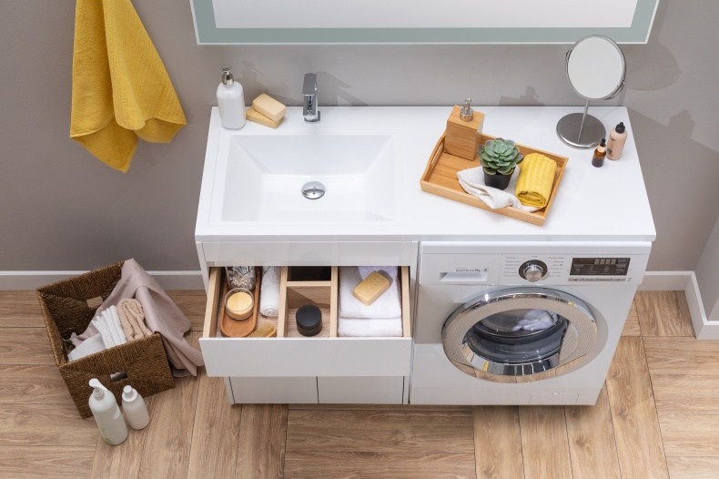 Тумба с раковиной Aquanet Токио 120.2x48.2 1 ящик, 2 двери - 6