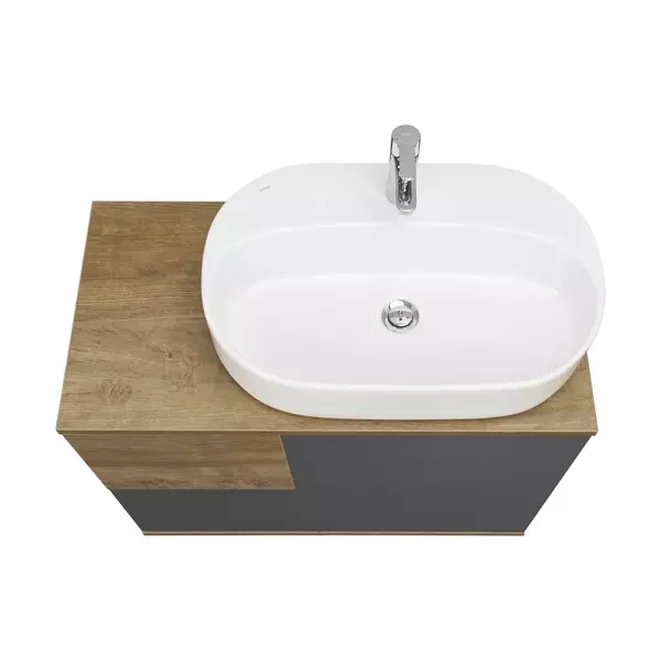 Тумба с раковиной Одри 62 Aquaton Терра 85 светлое дерево-серый 1A2472K4TEKA0 - 1