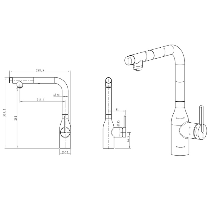 Смеситель для кухни Paulmark Viper золото Vi213105-G - 14