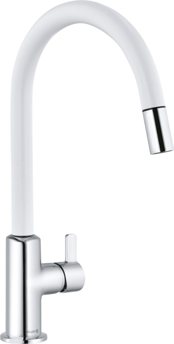 Смеситель для кухонной мойки Kludi Bingo star белый, хром  468519378 - 0