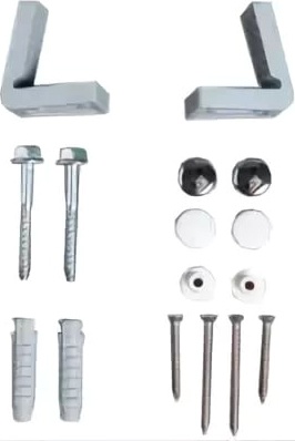 SIMAS Комплект горизонтальных крепежей для унитаза/биде с колпачками цвета хром и белый F88 - 0