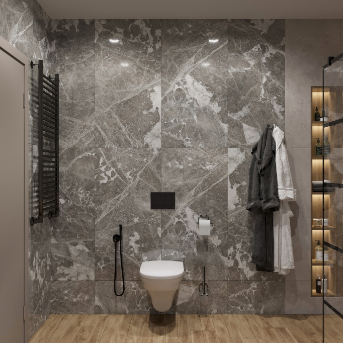 Держатель туалетной бумаги DIWO Смоленск П14788 черный муар - 2