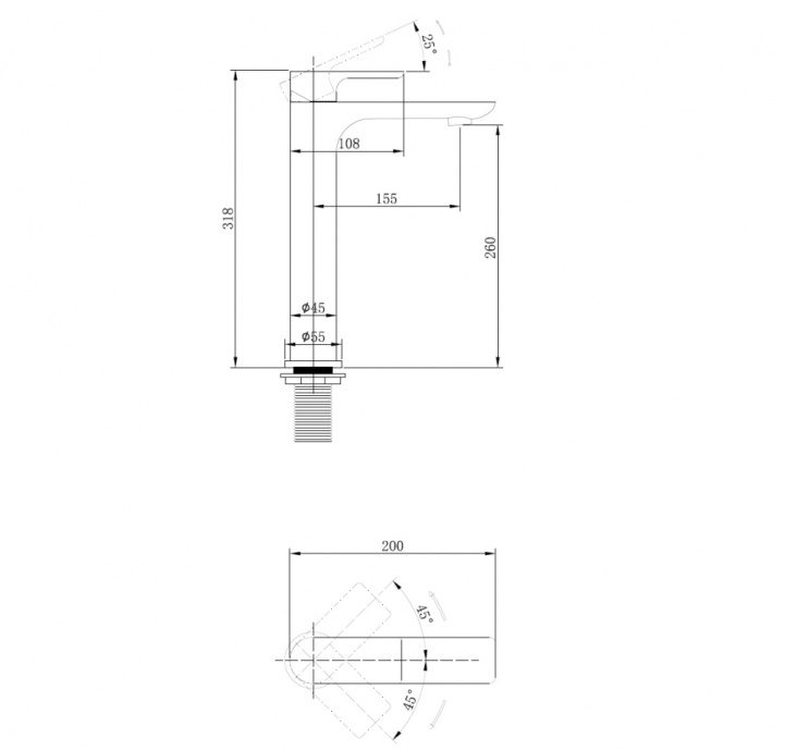 Смеситель для раковин Abber Weiss Insel  AF8011B - 2