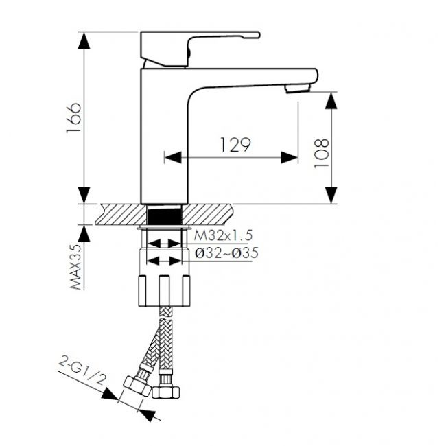 Смеситель Kaiser Elite 01011-2 для раковины, черный - 1