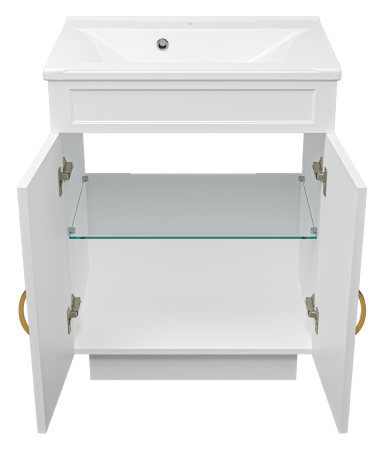 Тумба с раковиной Misty Амбра 65 белая матовая УТ000010573 - 1