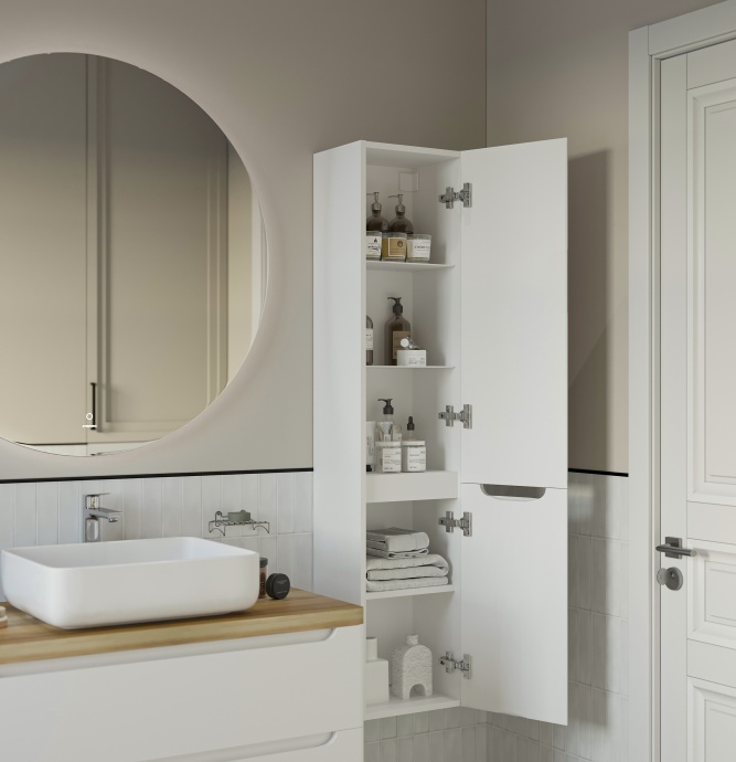 Шкаф-пенал STWORKI Берген 150 белый Бер.04.150/P/W - 6