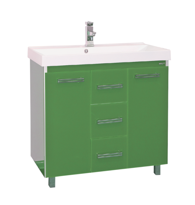 Джулия QVATRO - 90 Тумба с 3 ящ. ПРЯМАЯ салатовая Л-Джк01090-0710Пр3Я - 0