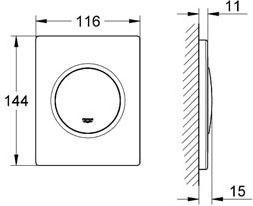 Кнопка смыва Grohe Nova cosmopolitan 38804SH0 для писсуара - 2