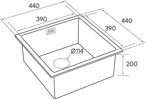 Мойка кухонная Paulmark Gerberg 44 брашированное золото PM214444-BG - 2