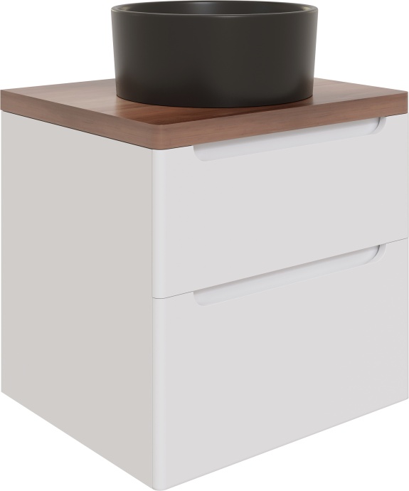 Мебель для ванной STWORKI Берген 60 белая с темной столешницей, раковина BOCCHI Vessel 1174-004-0125 черная матовая 549464 - 6