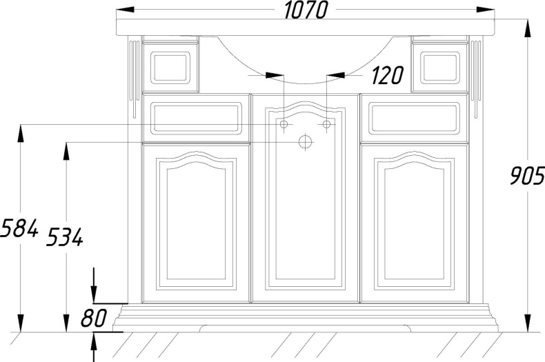 Тумба с раковиной Opadiris Риспекто 100 белая матовая - 9