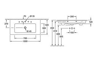 Мебельная раковина Villeroy & Boch Venticello 100 см (4104 AL R1) 4104ALR1 - 2