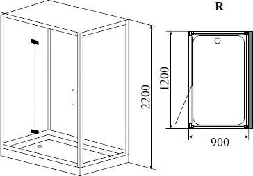 Душевая кабина Timo Puro 120x90 см  PURO Н-511 R - 5