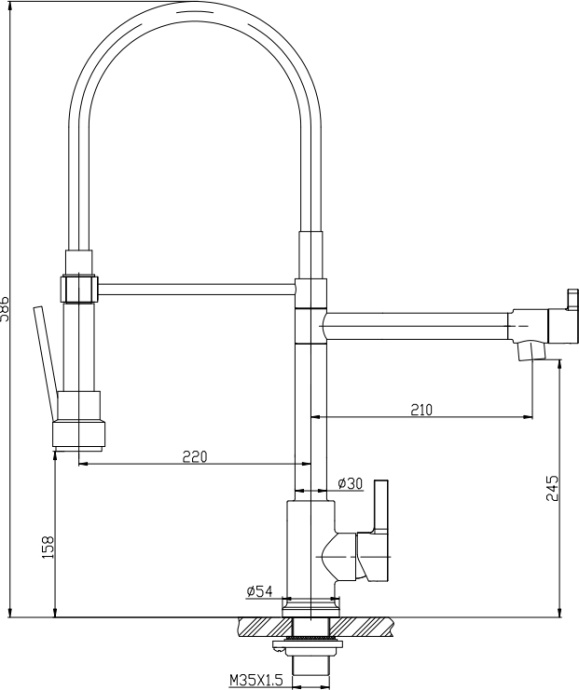 Смеситель BelBagno BB-LAM50-IN для кухонной мойки - 1