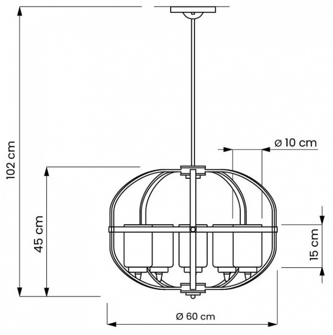 Люстра на штанге LUMINA DECO Monterey LDP 1141-5 BK+MD - 3