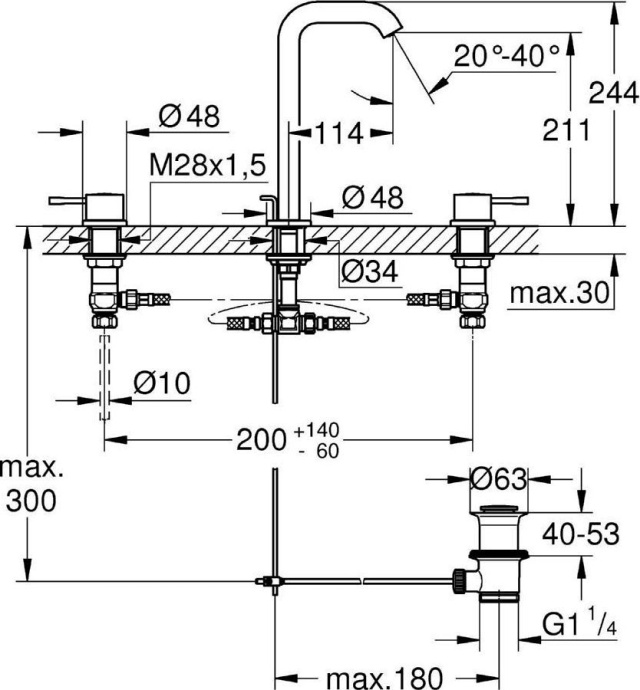 Смеситель Grohe Essence New 20299001 для раковины - 2