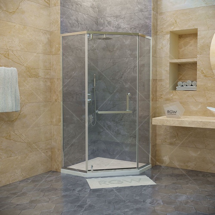 Душевой уголок RGW Hotel HO-084 100x100 профиль хром стекло прозрачное 350608400-11 - 0