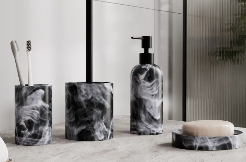 Стакан для зубных щеток WasserKRAFT Neime черный - белый K-1928 - 1