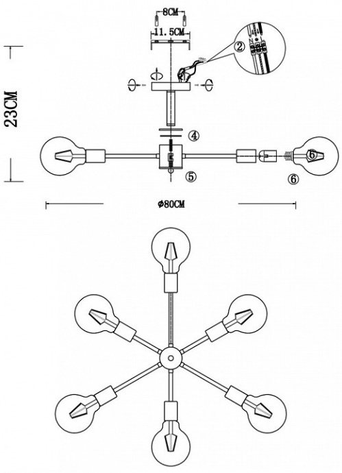 Люстра на штанге EVOLUCE Ano SL419.402.06 - 9