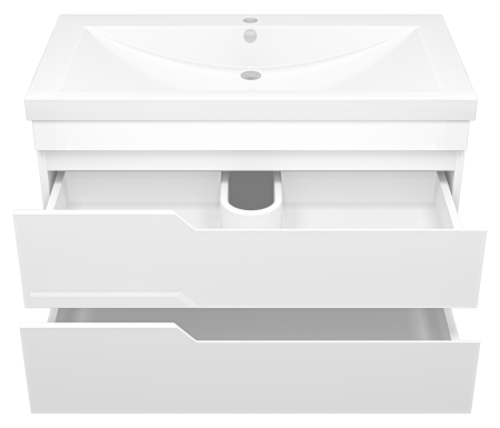 Тумба с раковиной Misty Софт 90 белая глянцевая УТ000015048 - 1