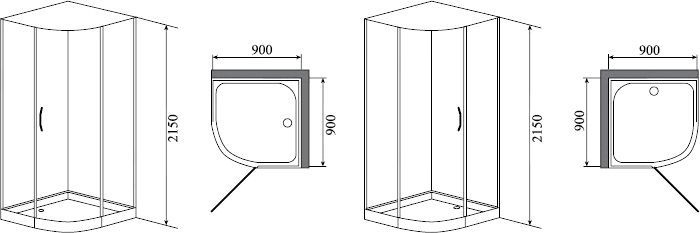 Душевая кабина Timo Armo 90x90 см  ARMO Н-506 - 6