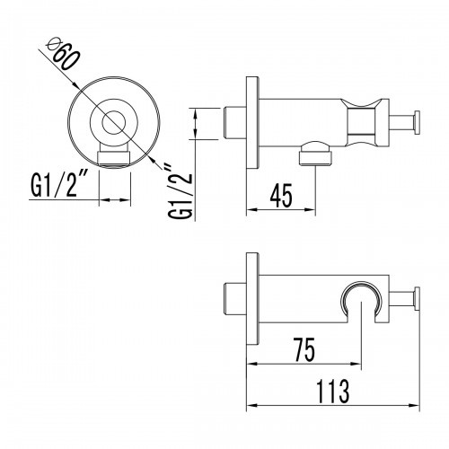 Шланговое подключение Lemark Bronx графит  LM3785GM - 1