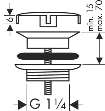 Донный клапан для раковины Hansgrohe 50001000 - 1