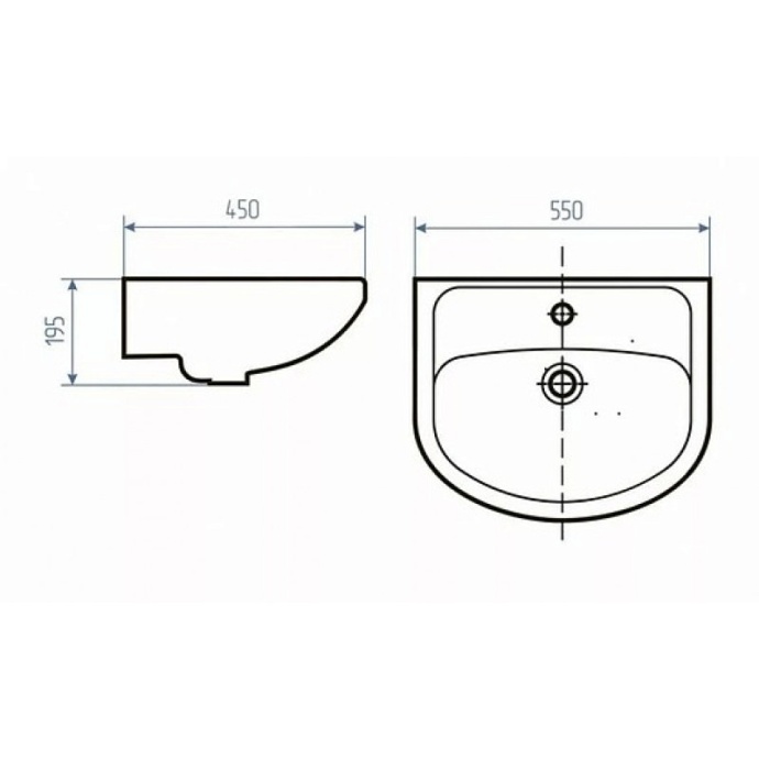 Тумба с раковиной Misty Элегия 55 белая УТ000008220 - 4