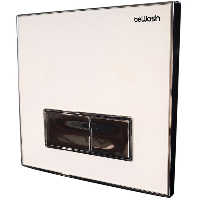 Кнопка смыва для инсталляций beWash Vago белое стекло хром 500RZVP0500BYC000001 - 0