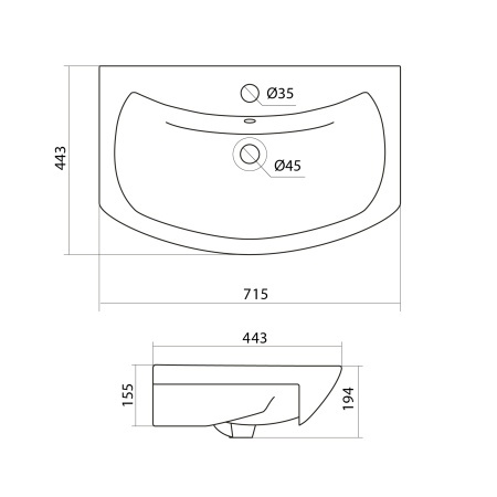Тумба с раковиной Misty Амур 70 белая матовая УТ000009449 - 4