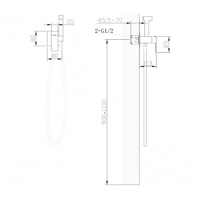 Гигиенический душ Abber Daheim черный матовый AF8226B - 2