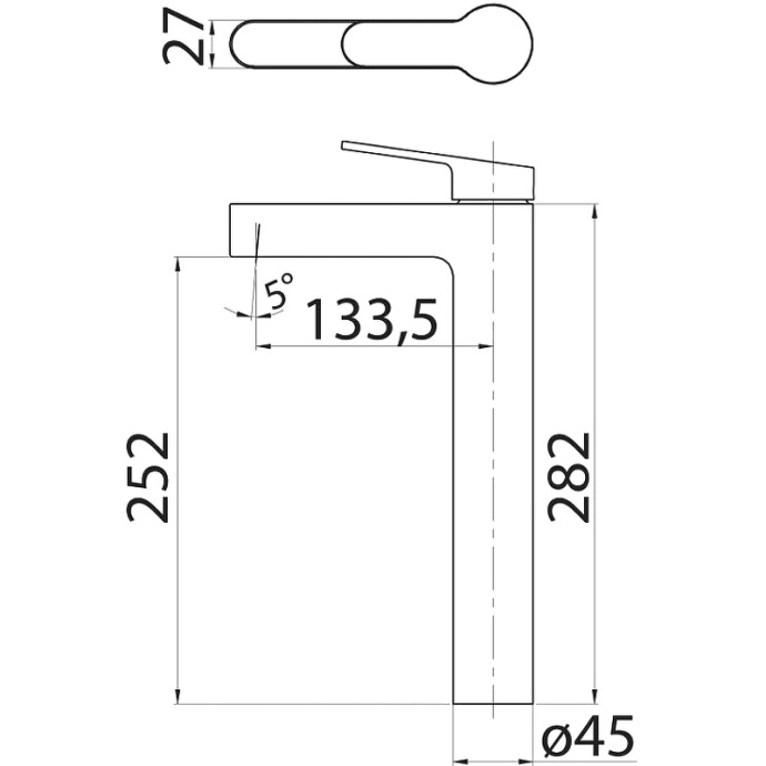 Смеситель для раковины BelBagno Delta золото  DEL-LMC-BORO - 1