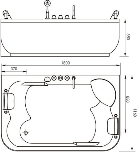 Акриловая ванна Gemy G9085 K L - 3