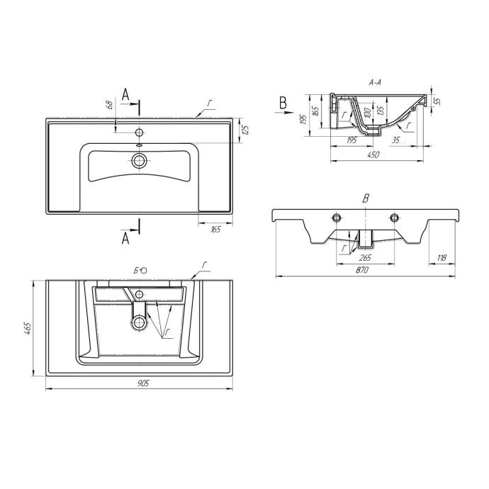 Умывальник Грэйс 90 641617 - 3