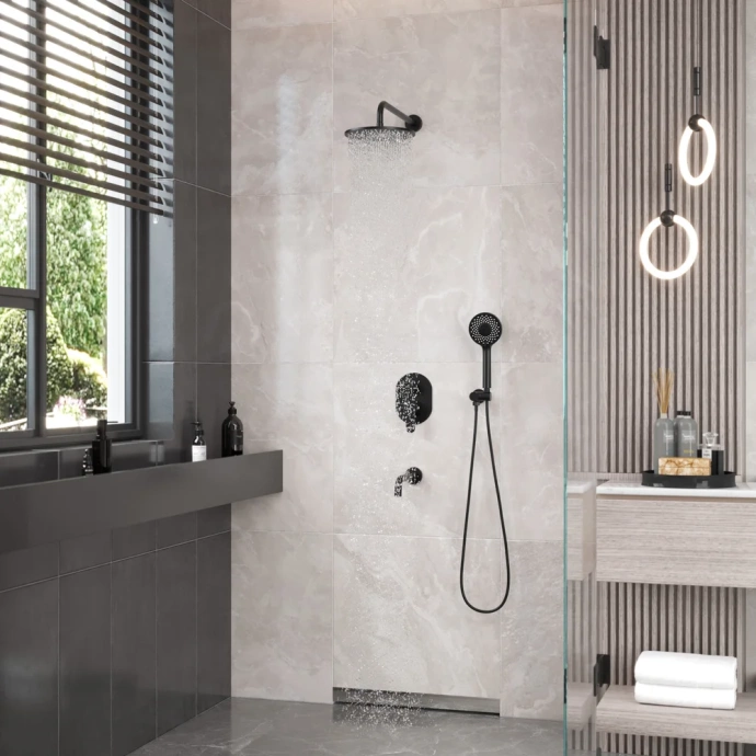 Душевой комплект Berges Ventas 3R черный матовый 073008 - 1