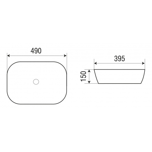 Раковина накладная Weltwasser WW ELBACH M2143 BBG 49 матовый черно-зеленый  10000005600 - 1