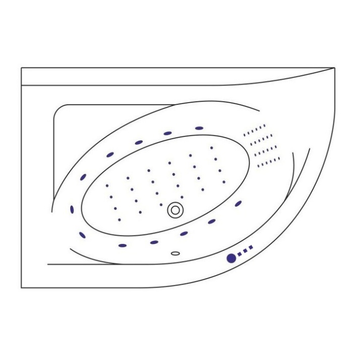 Ванна акриловая Excellent Aquaria Nano 150x100 L с гидромассажем белый - хром WAEX.ARL15.NANO.CR - 7