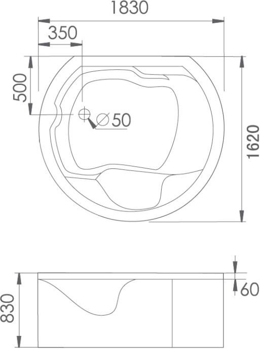 Гидромассажная ванна Gemy  183x162 см  G9063 K - 4