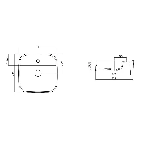 Раковина накладная Gural Vit Nova 42 белая NO28MUL01 - 1