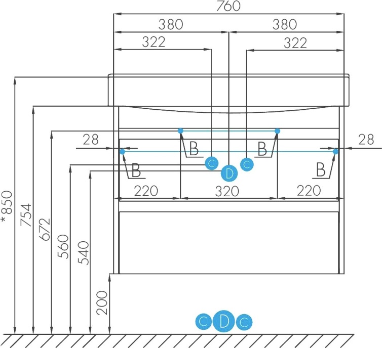 Комплект мебели Aquaton Нортон 80 белый глянец - 14
