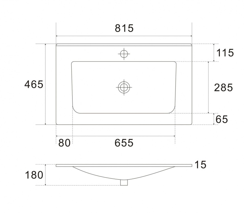 Раковина керамическая AM7117-80 - 1