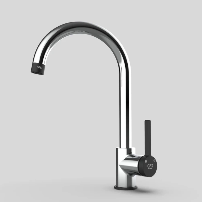 Смеситель для кухни GPD Gildo хром - черный матовый MTE165-K-S - 2