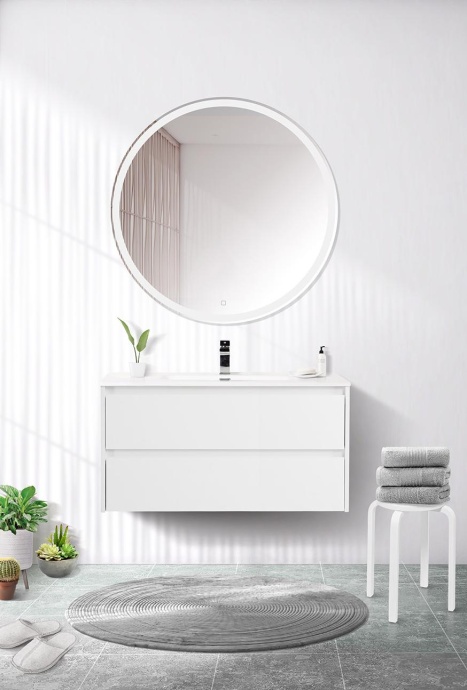 Тумба с раковиной BelBagno Kraft 100 белый матовый - 13