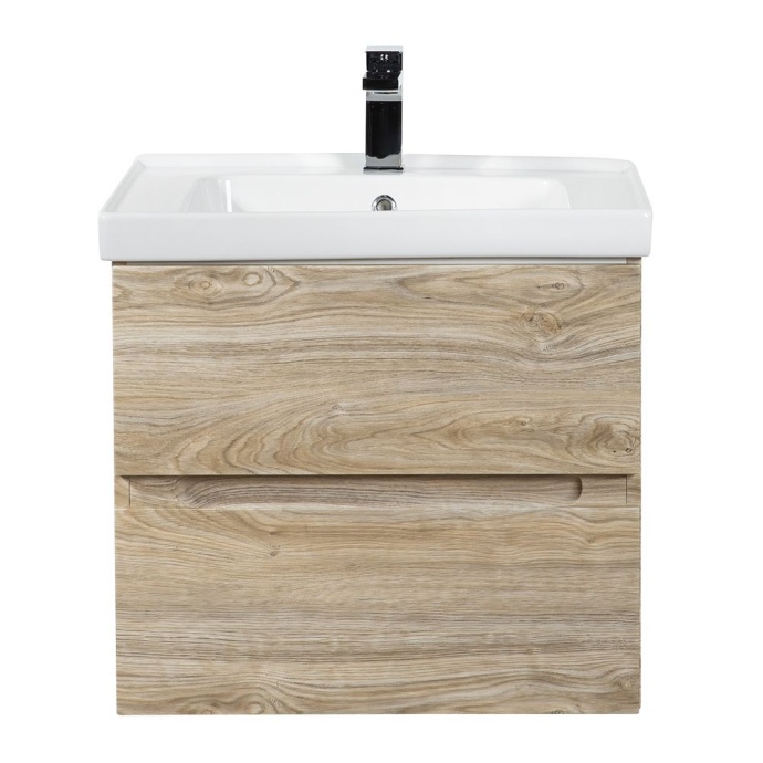 TECHNO База под раковину подвесная с двумя выкатными ящиками, Дуб мелфорд AM-Techno-600-2C-SO-LW823 - 1