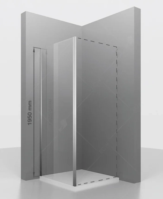 Душевая стенка RGW Z-050-2 80х195 профиль хром стекло прозрачное 352205208-11 - 1