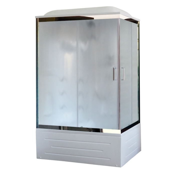 Душевая кабина Royal Bath BP 100х80 L профиль хром стекло матовое с гидромассажем RB8100BP2-M-CH-L - 0