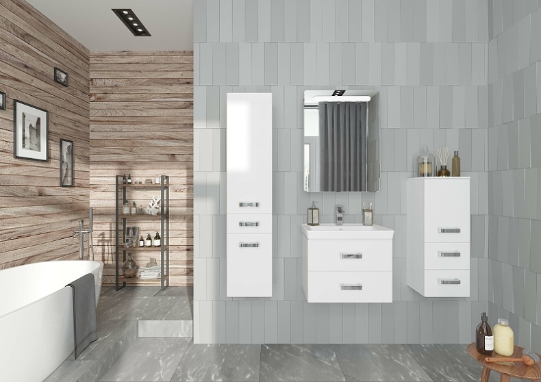 Тумба под раковину подвесная Aquaton Америна 60 белый 1A135401AM010 - 6