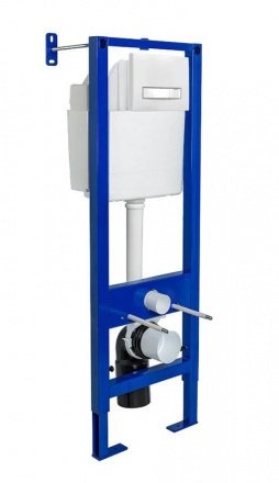 Инсталляция для унитазов Berges Atom с белой глянцевой кнопкой смыва 040341 - 0