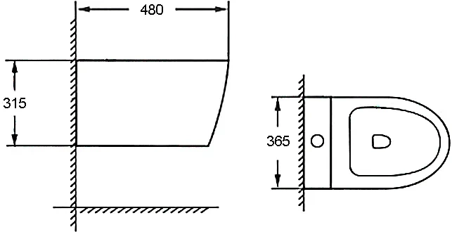Биде подвесное Esbano Lirio белый глянцевый  ESVBLIRIW - 3