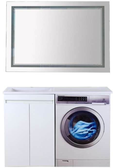 Тумба с раковиной Misty Фостер 120 напольная, прямая, под стиральную машину - 1